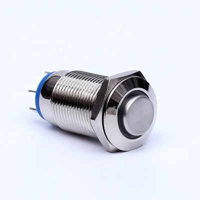 momentary 5v 12v 24 volt waterproof LED illuminated 12mm push button switch