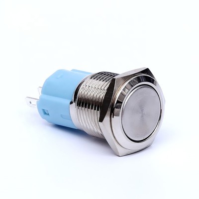 16mm metal small waterproof latching push button switch ip67 door lock