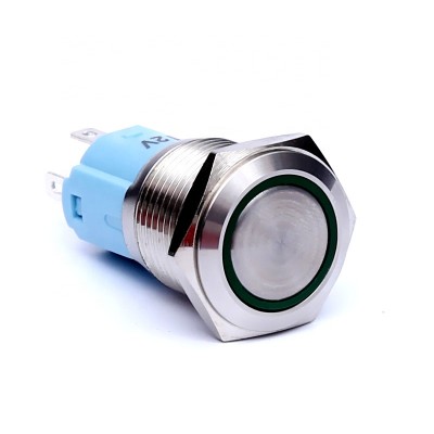 waterproof stainless steel 16mm illuminated push button switch latching locker locks